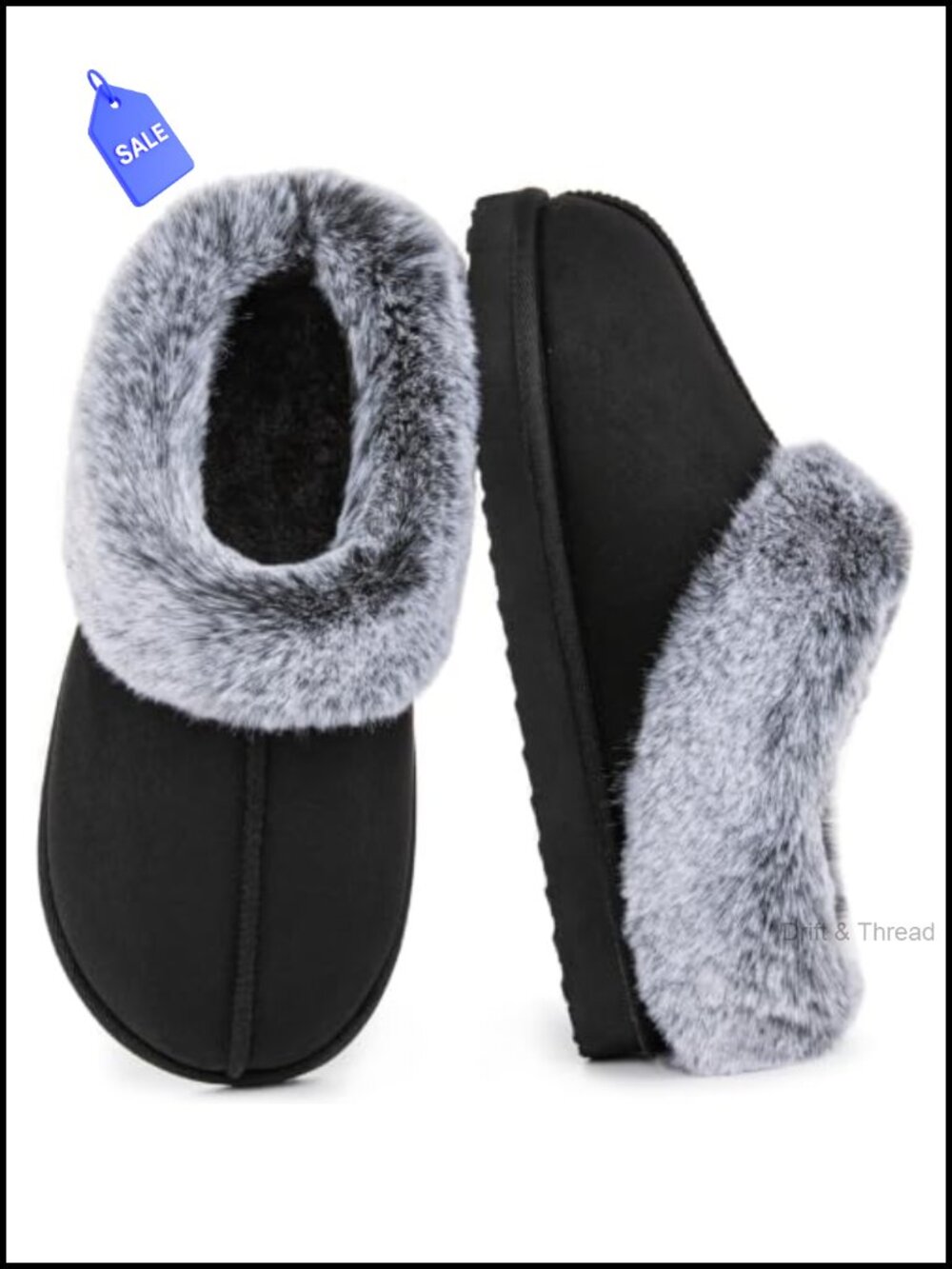 Faux Fur Lined Slip-On Clog Slippers Cozy Indoor Outdoor House Shoes